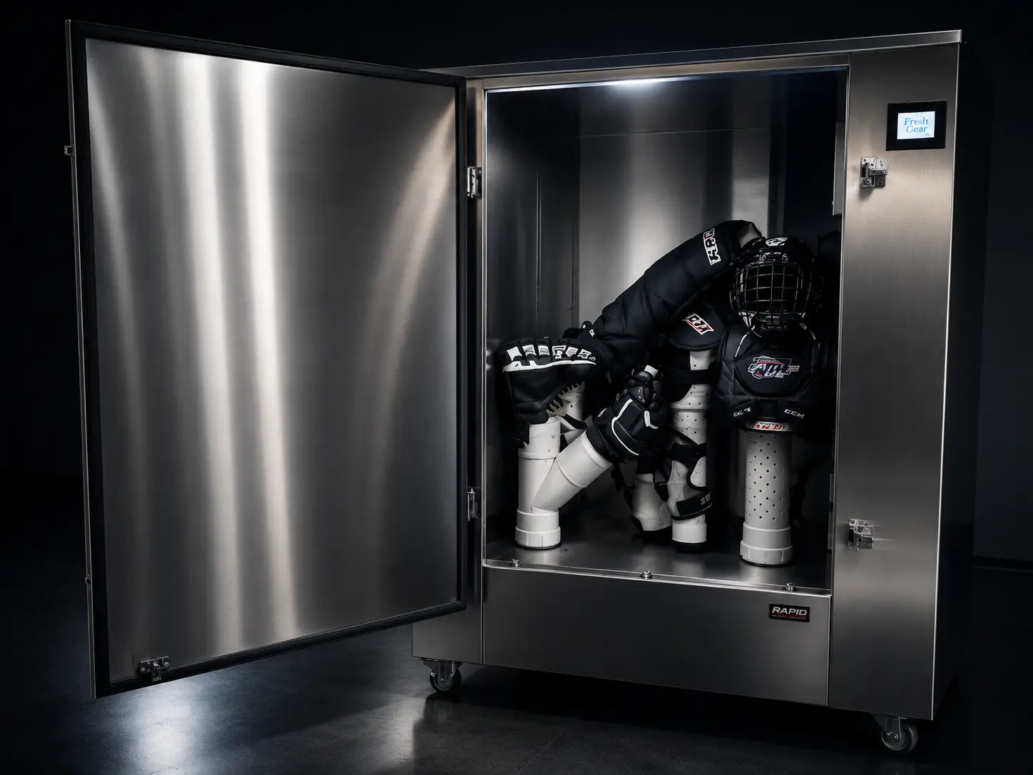 Fresh Gear PRO Series machine with hockey gear