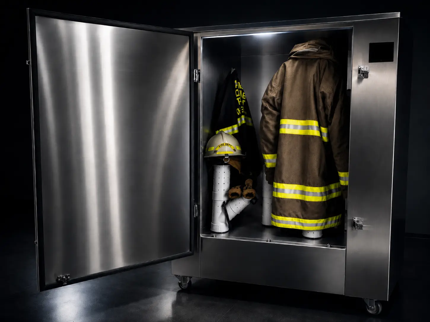 Fresh Gear AGENCY Series machine with firefighter turnout gear